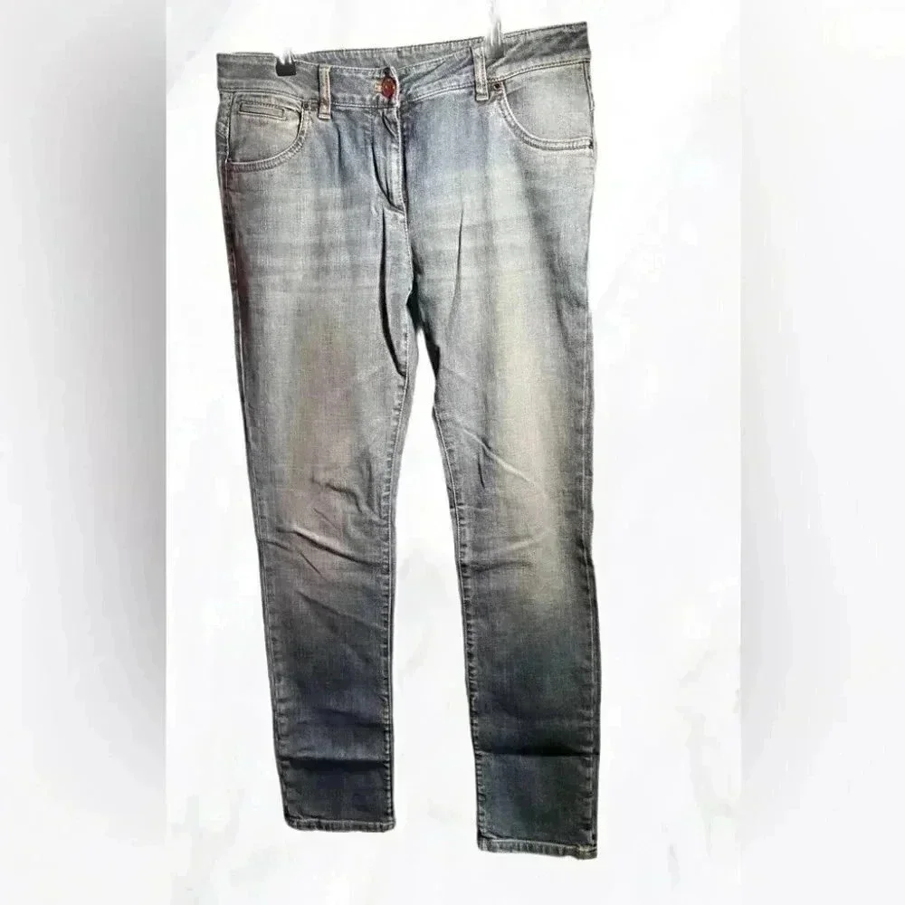 Brunello Cucinelli Medium Wash Skinny Jeans Size 8 Italian Cotton